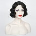 Wave Wig Women Black 1920s Vintage Flapper Wig Lady Rockabilly Short Curly Wig Halloween Party Cosplay Costume Synthetic Hair