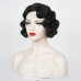 Wave Wig Women Black 1920s Vintage Flapper Wig Lady Rockabilly Short Curly Wig Halloween Party Cosplay Costume Synthetic Hair