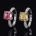 Moissanite Ring Party Classic Yellow Pink S925 Sterling Silver Precious Cute Stylish 1PC