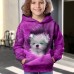 Girls' 3D Dog Hoodie Pullover Long Sleeve 3D Print Fall Winter Active Fashion Cute Polyester Kids 3-12 Years Outdoor Casual Daily Regular Fit