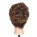 Short Messy Curly Dish Hair Bun Extension Easy Stretch Hair Combs Clip In Chignon Tray Ponytail Hairpieces - Dark Brown To Light Auburn