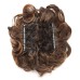 Short Messy Curly Dish Hair Bun Extension Easy Stretch Hair Combs Clip In Chignon Tray Ponytail Hairpieces - Dark Brown To Light Auburn