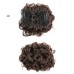 Short Messy Curly Dish Hair Bun Extension Easy Stretch Hair Combs Clip In Chignon Tray Ponytail Hairpieces - Dark Brown To Light Auburn