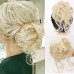 Claw Messy Bun Hair Pieces Clip Wavy Curly Hair Chignon Clip in Hairpieces Tousled Updo Donut Hair Bun Synthetic Fake Hair Ponytail for Women Girls