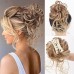 Claw Messy Bun Hair Pieces Clip Wavy Curly Hair Chignon Clip in Hairpieces Tousled Updo Donut Hair Bun Synthetic Fake Hair Ponytail for Women Girls