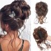 Claw Messy Bun Hair Pieces Clip Wavy Curly Hair Chignon Clip in Hairpieces Tousled Updo Donut Hair Bun Synthetic Fake Hair Ponytail for Women Girls