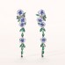 Women's Drop Earrings Fine Jewelry Tassel Fringe Precious Flower Shape Elegant Stylish Earrings Jewelry Blue For Gift Festival 1 Pair