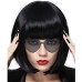 Colored Wigs, Funky Colorful Wigs, Short Bob Hair Wigs, Neon Party Wigs, Cosplay Wigs with Rimless Heart Shape Sunglasses - One Size for All Women Kids & Adults Halloween Costume Night Club