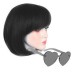 Colored Wigs, Funky Colorful Wigs, Short Bob Hair Wigs, Neon Party Wigs, Cosplay Wigs with Rimless Heart Shape Sunglasses - One Size for All Women Kids & Adults Halloween Costume Night Club