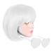 Colored Wigs, Funky Colorful Wigs, Short Bob Hair Wigs, Neon Party Wigs, Cosplay Wigs with Rimless Heart Shape Sunglasses - One Size for All Women Kids & Adults Halloween Costume Night Club