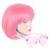 Colored Wigs, Funky Colorful Wigs, Short Bob Hair Wigs, Neon Party Wigs, Cosplay Wigs with Rimless Heart Shape Sunglasses - One Size for All Women Kids & Adults Halloween Costume Night Club