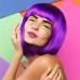 Colored Wigs, Funky Colorful Wigs, Short Bob Hair Wigs, Neon Party Wigs, Cosplay Wigs with Rimless Heart Shape Sunglasses - One Size for All Women Kids & Adults Halloween Costume Night Club