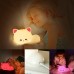 Timer Night Light with Remote Control Nursery Lamp Children's Bedside Gift USB Rechargeable Silicone Tap Cat Night Light