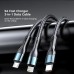 120W USB C 3 In 1 Charging Cord Micro USB Type-c Multiple Mobile Phone Fast Charge Cable For iPhone 15 14 Samsung Huawei Data Cable