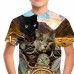 Kids Boys T shirt Tee Rainbow Cat Short Sleeve Children Top Outdoor 3D Print Cool Daily Summer White 4-12 Years