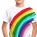 Kids Boys T shirt Tee Rainbow Cat Short Sleeve Children Top Outdoor 3D Print Cool Daily Summer White 4-12 Years