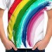 Kids Boys T shirt Tee Rainbow Cat Short Sleeve Children Top Outdoor 3D Print Cool Daily Summer White 4-12 Years