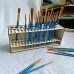 Wooden Brush Holder, Paintbrush Holder, Painting Pen Storage Rack, Desk Stand & Brush Holder Organizer, For Different Size Pens, Paint Brushes, Colored Pencils (Not Including Marker)