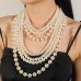 Necklace Pearl Pearl Women's Fashion Sweet Layered Lovely Wedding Geometric Necklace For Wedding Party