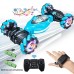 Latest 4WD 1:14 Scale Remote Control Stunt Car 2.4G Wireless RC Drift Car Led Lights Watch Gesture Sensor Rotating Children's Toy Gift