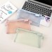 Simple Transparent Mesh Pencil Case Storage Student Pencil Bag Large Capacity Pouches Stationery Cosmetic Bags