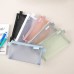 Simple Transparent Mesh Pencil Case Storage Student Pencil Bag Large Capacity Pouches Stationery Cosmetic Bags