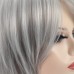 Short Grey Pixie Bob Wigs for White Women Sliver Gray Synthetic Straight Hair Repalcement Wig