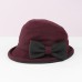 Hats Wool / Cotton Bowler / Cloche Hat Bucket Hat Floppy Hat Wedding Casual Elegant Retro With Bowknot Splicing Headpiece Headwear