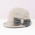 Hats Wool / Cotton Bowler / Cloche Hat Bucket Hat Floppy Hat Wedding Casual Elegant Retro With Bowknot Splicing Headpiece Headwear