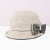 Hats Wool / Cotton Bowler / Cloche Hat Bucket Hat Floppy Hat Wedding Casual Elegant Retro With Bowknot Splicing Headpiece Headwear