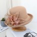 Hats Artificial feather Poly / Cotton Blend Bowler / Cloche Hat Fall Wedding Bucket Hat Fedora Hat Kentucky Derby Cocktail Royal Astcot Vintage Style With Feather Pearl Headpiece