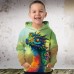 Boys 3D Graphic Animal Dinosaur Hoodie Long Sleeve 3D Print Summer Spring Fall Fashion Streetwear Cool Polyester Kids 3-12 Years Outdoor Casual Daily Regular Fit