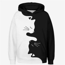 Unisex Boys Girls' 3D Animal Cat Hoodie Long Sleeve 3D Print Spring Fall Active Sports Fashion Polyester Kids 3-13 Years Outdoor Daily Indoor Regular Fit