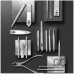 19 in 1 Stainless Steel Manicure Set For Foot Fitting Set Professional Pedicure Kit Nail Scissors Grooming Kit with Leather Travel Case for Women and Men