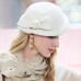 Elegant Fashion 100% Wool Hats with Smooth / Solid 1pc Party / Evening / Casual Headpiece Christmas/ Special Occasion / Office & Career / Graduation / Congratulations / Anniversary / Back To School /