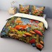 100% Cotton Duvet Cover Mushroom Forest Mexican Folk Art PatternDuvet Cover Set Soft 3-Piece Luxury Bedding Set Home Decor Gift