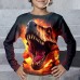 Boys 3D Dinosaur T shirt Tee Long Sleeve 3D Print Fall Winter Sports Fashion Streetwear Polyester Kids 3-12 Years Crew Neck Outdoor Casual Daily Regular Fit