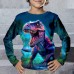 Boys 3D Dinosaur T shirt Tee Long Sleeve 3D Print Fall Winter Sports Fashion Streetwear Polyester Kids 3-12 Years Crew Neck Outdoor Casual Daily Regular Fit