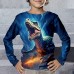 Boys 3D Dinosaur T shirt Tee Long Sleeve 3D Print Fall Winter Sports Fashion Streetwear Polyester Kids 3-12 Years Crew Neck Outdoor Casual Daily Regular Fit