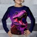 Boys 3D Dinosaur T shirt Tee Long Sleeve 3D Print Fall Winter Sports Fashion Streetwear Polyester Kids 3-12 Years Crew Neck Outdoor Casual Daily Regular Fit