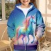 Girls' 3D Unicorn Hoodie Coat Outerwear Long Sleeve 3D Print Fall Winter Active Fashion Cute Polyester Kids 3-12 Years Outdoor Casual Daily Regular Fit