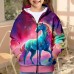 Girls' 3D Unicorn Hoodie Coat Outerwear Long Sleeve 3D Print Fall Winter Active Fashion Cute Polyester Kids 3-12 Years Outdoor Casual Daily Regular Fit