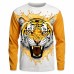 Boys 3D Tiger Tee Shirt Long Sleeve 3D Print Spring Fall Sports Fashion Streetwear Polyester Kids 3-12 Years Crew Neck Outdoor Casual Daily Regular Fit