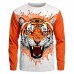 Boys 3D Tiger Tee Shirt Long Sleeve 3D Print Spring Fall Sports Fashion Streetwear Polyester Kids 3-12 Years Crew Neck Outdoor Casual Daily Regular Fit