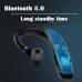 Wireless Bluetooth5.0 Headphone, Long Standby Business Earphone with Microphone, Waterproof Sport Bluetooth Headset, Noise Cancelling Earhook Earbuds for IOS Android Windows Smartphone