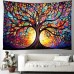 Tree of Life Hanging Tapestry Stained Glass Colorful Wall Art Large Tapestry Mural Decor Photograph Backdrop Blanket Curtain Home Bedroom Living Room Decoration