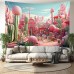 Cactus Dream House Hanging Tapestry Wall Art Large Tapestry Mural Decor Photograph Backdrop Blanket Curtain Home Bedroom Living Room Decoration