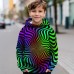 Kids Boys Hoodie Long Sleeve 3D Print Gradient Pocket Green Blue Purple Children Tops Fall Spring Active Fashion Daily Daily Indoor Outdoor Regular Fit 3-13 Years / Sports