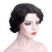 Short Black 1920s Wig for Women Gatsby roaring 20s Finger Wave Party Wig Synthetic Full Vintage Wigs for Womens Lady Cosplay Costume Fancy Dress 1920 Flapper Wig