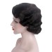 Short Black 1920s Wig for Women Gatsby roaring 20s Finger Wave Party Wig Synthetic Full Vintage Wigs for Womens Lady Cosplay Costume Fancy Dress 1920 Flapper Wig